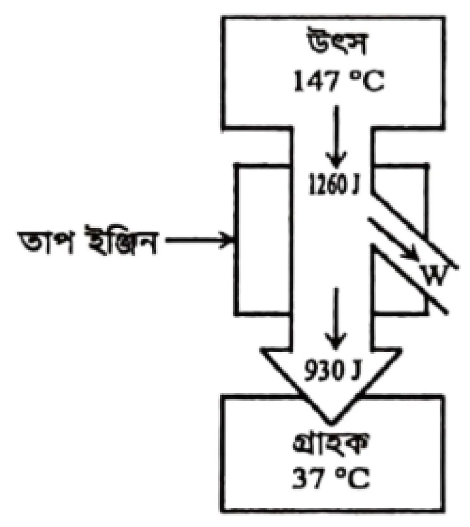 তাপগতিবিদ্যা সৃজনশীল প্রশ্ন ৭৬ — উদ্দীপকের চিত্র